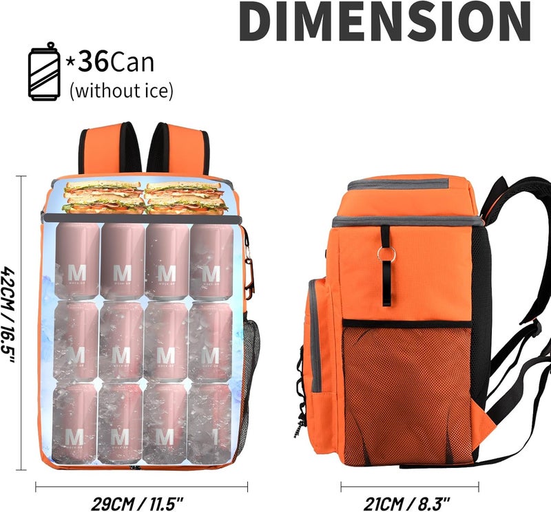 CaCTOUR Backpack Cooler,36 Can Cooler Backpack & Portable Lightweight Backpack Coolers Insulated Leak Proof for Men and Women - Image 5